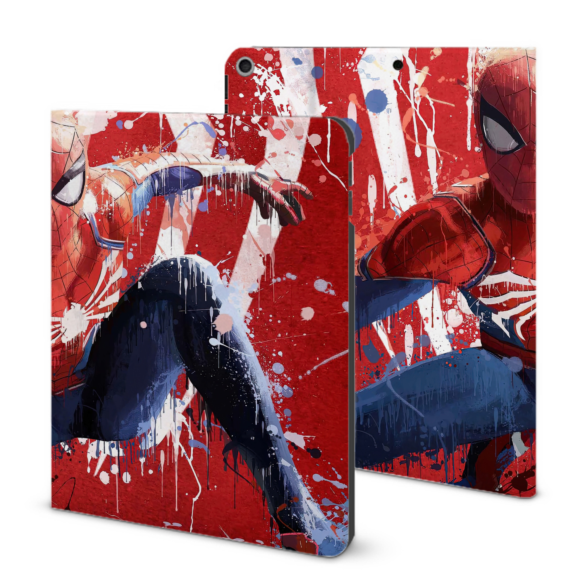 （画像用） Spider Man スパイダーマン IPad ケース ブック型 PUレザー TPU 耐衝撃 軽量 薄型 ペン収納なし 全面保護 IPad 各モデル対応